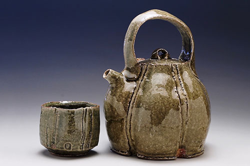 "Green Tea Set" stoneware by Eric Ordway with celadon glaze