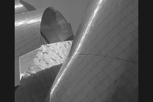 "Shimmer" photograph of Peter B. Lewis building by Ken Konchel, Frank Gehry