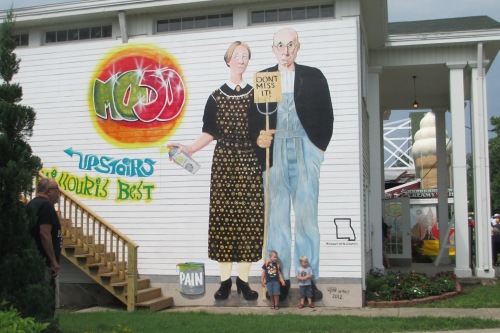 Revisit American Grafitti mural on the Fine Arts Building at the Missouri State Fair in Sedalia by Linda Hoover
