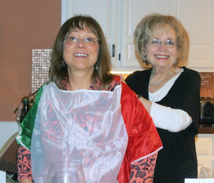 Maryfrances Wagner in her kitchen with Jo McDougall