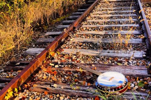 "Banjo Railroad Tracks" photograph by Justin Hamm