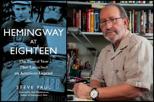 Steve-Paul-with-his-biography-Hemingway-at-Eighteen